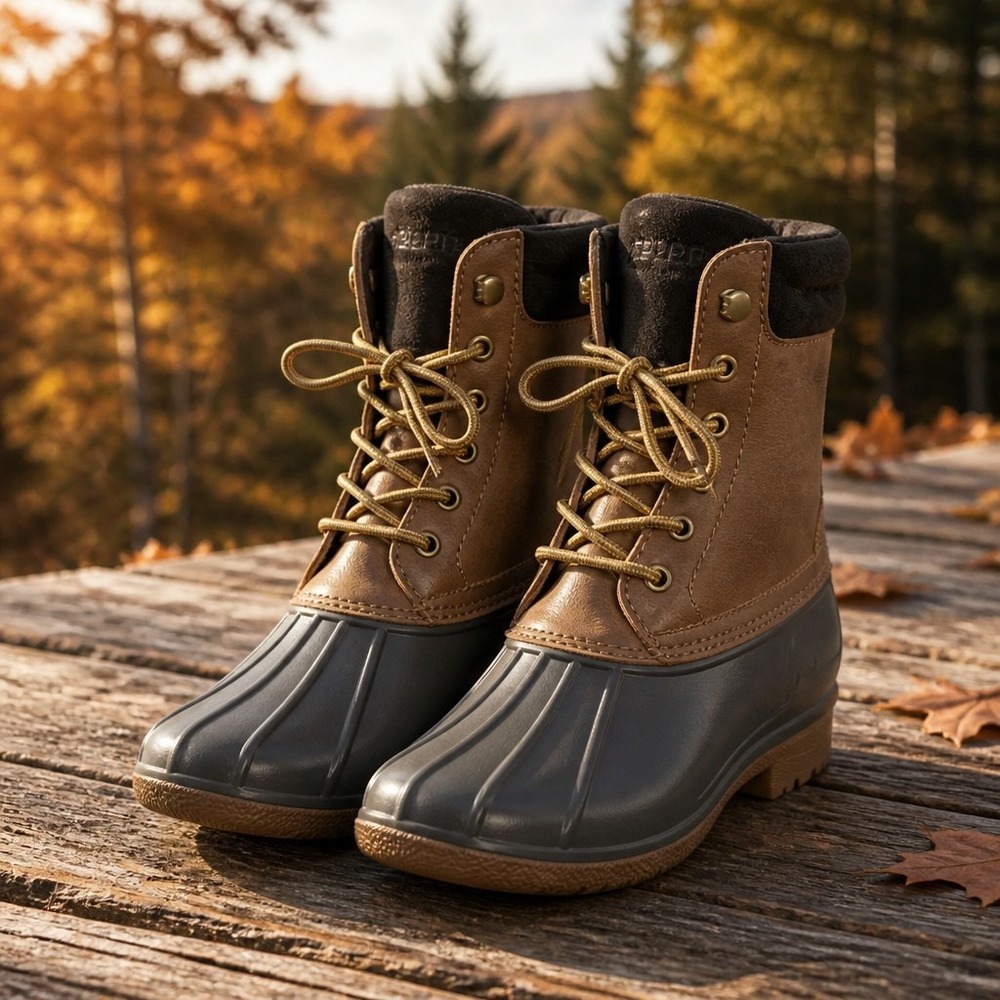 Sperry Top-Sider Avenue Duck Boots in Brown and Olive Size 9 NEW